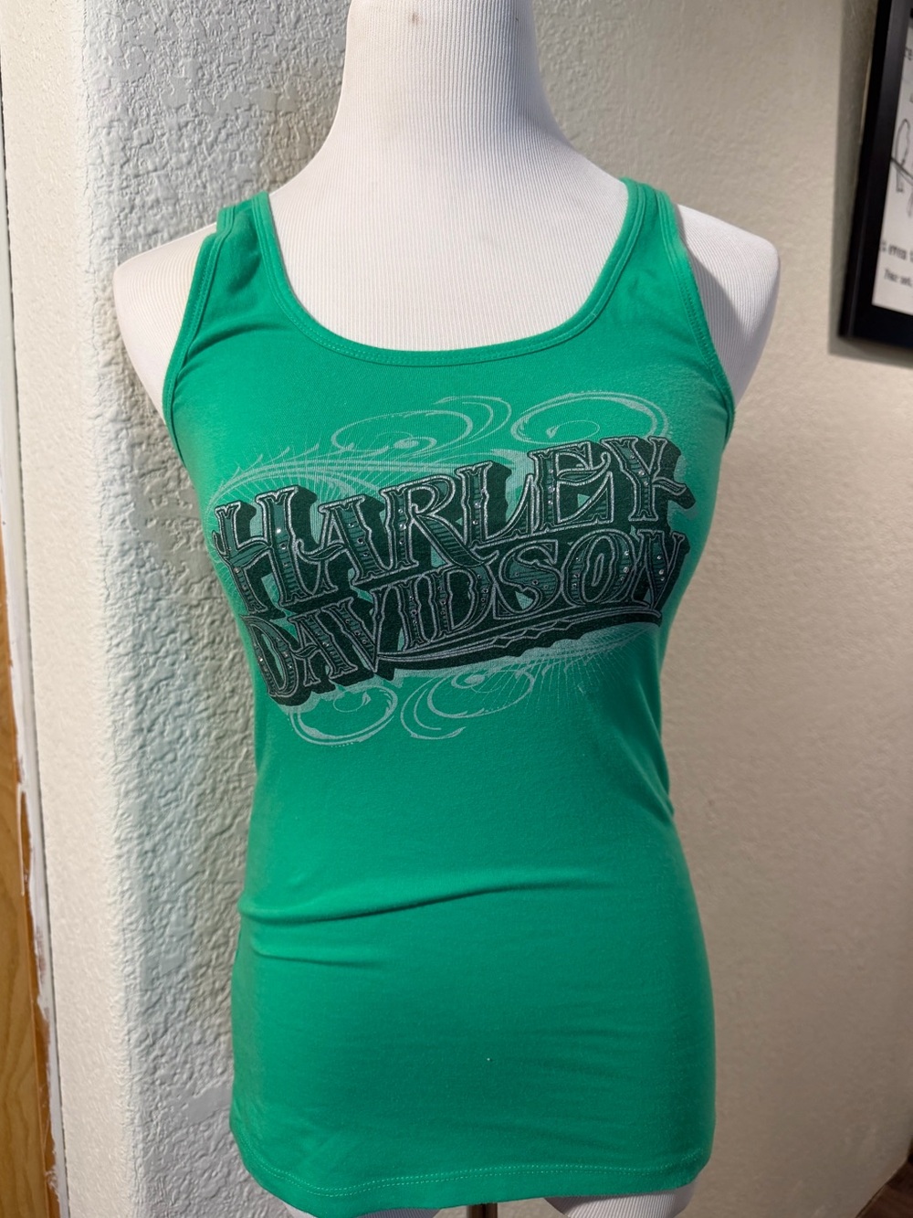 Harley-Davidson Green Graphic Racerback Tank